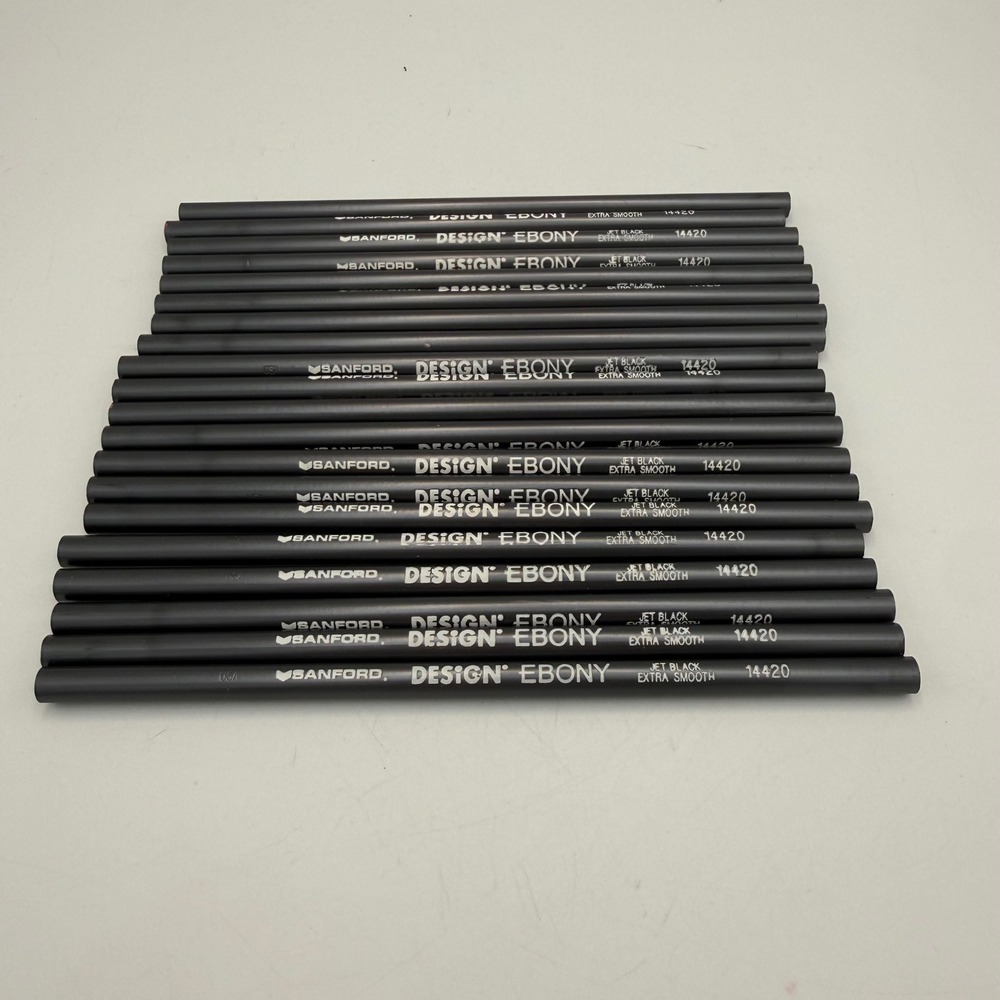 Sanford Design Ebony Jet Black Extra Smooth Pencils 14420 Drawing Sketching 15ct